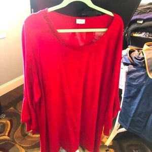 Fuschia pink shark bite top